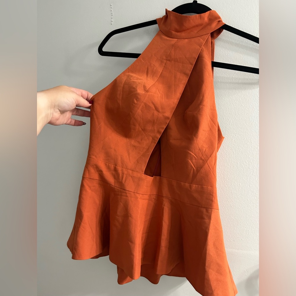 House of Harlow X revolve peplum burnt orange top - Picture 2 of 7